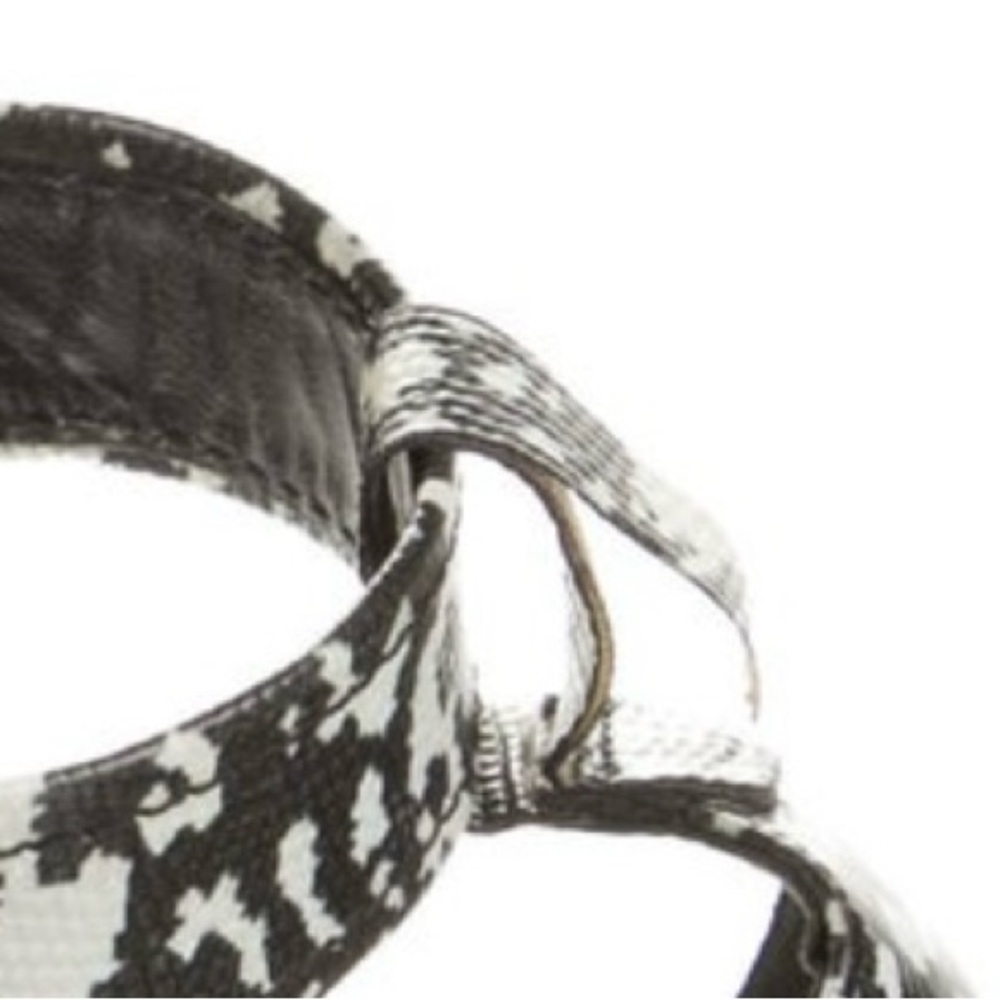 Alexander McQueen Black and White Snake-Print Ankle Strap Stiletto - Picture 6 of 6
